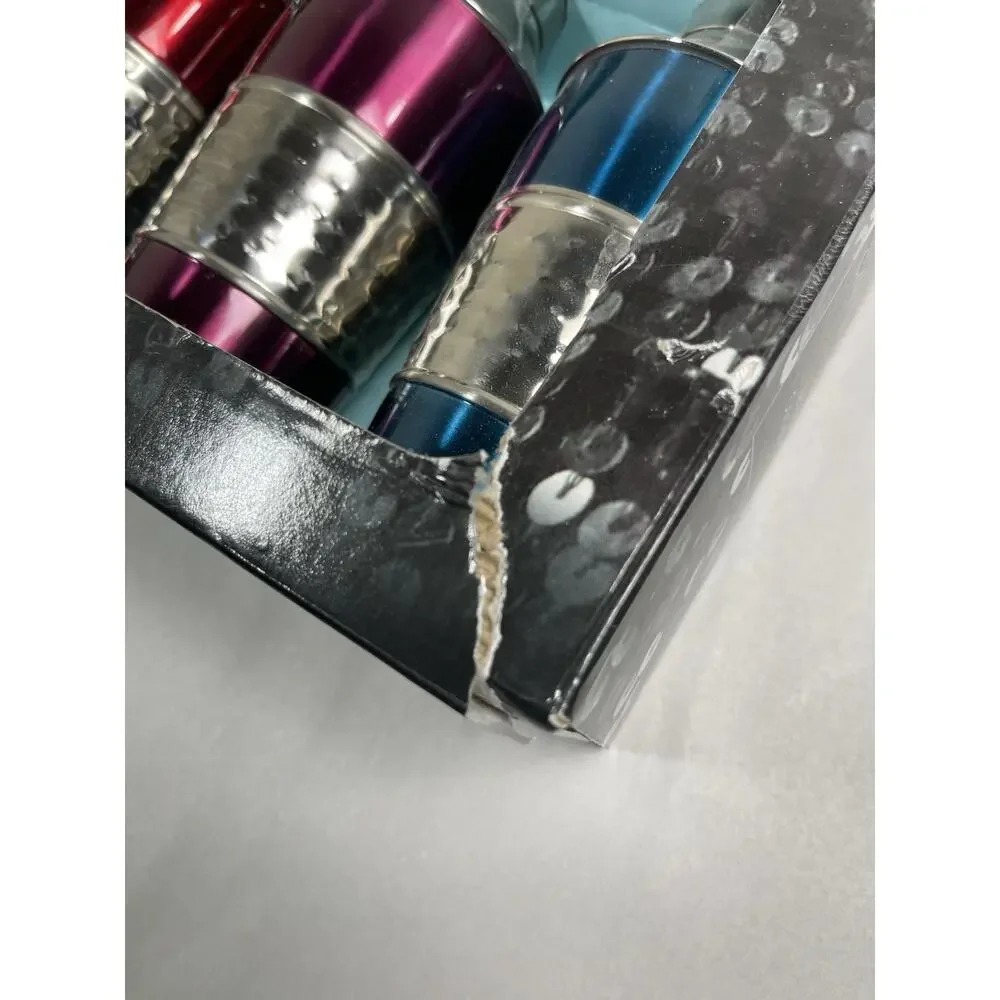 Cynthia Rowley Set of 4 Mini Cocktail Shakers Hammered Metallic Multi-Color